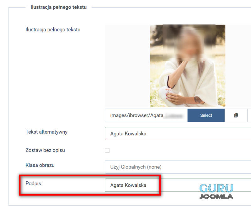 podpis zdjecia Joomla 4 joomlaguru pomoc joomla