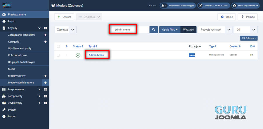 joomla 4 zmiana struktury menu na joomla 3 krok 3 pomoc joomla