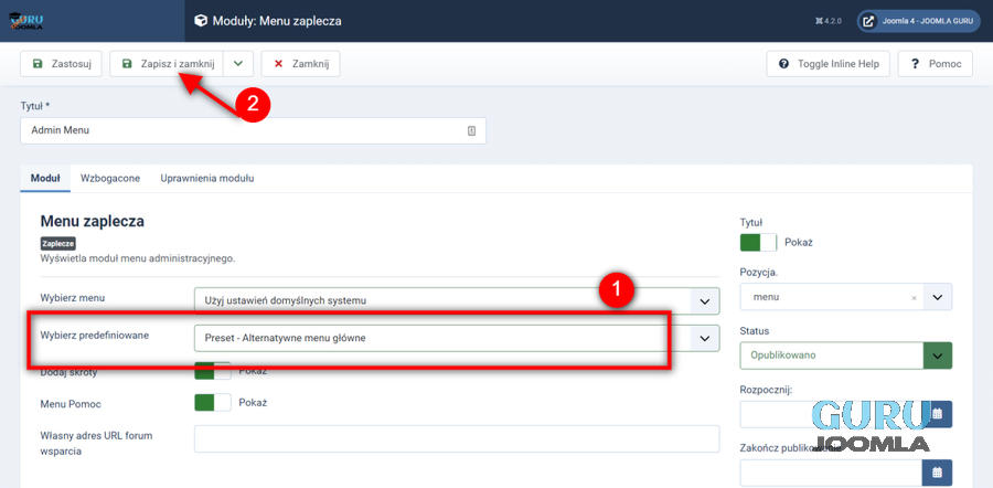 joomla 4 zmiana struktury menu na joomla 3 krok 4 pomoc joomla