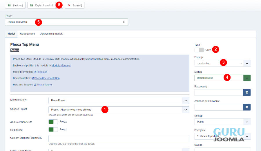 joomla4 gorne menu joomla4 konfiguracja joomlaguru pl