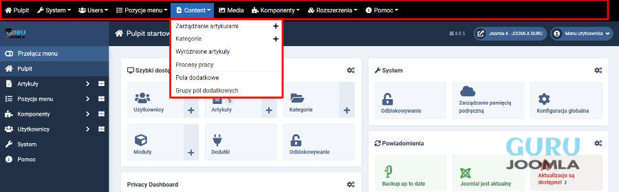 joomla4 menu gorne joomlaguru pl