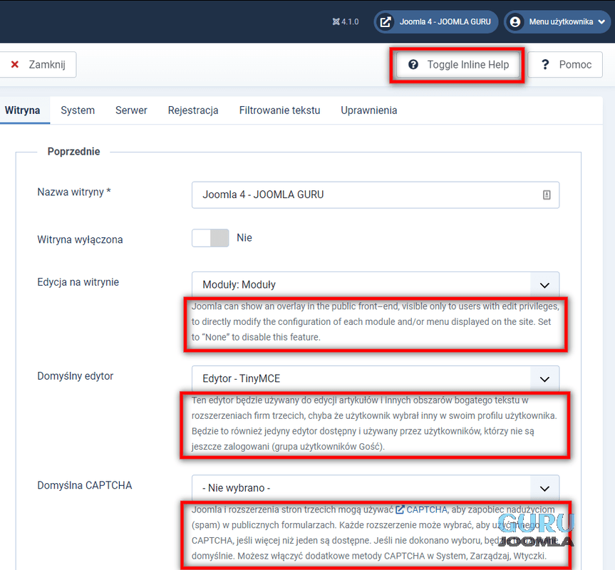 joomla 4 1 pomoc inline