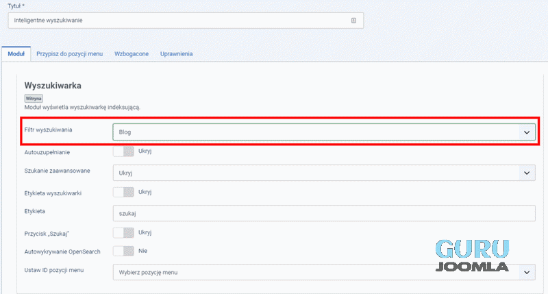 joomla4 inteligetne wyszukiwanie filtrowanie filtr modul