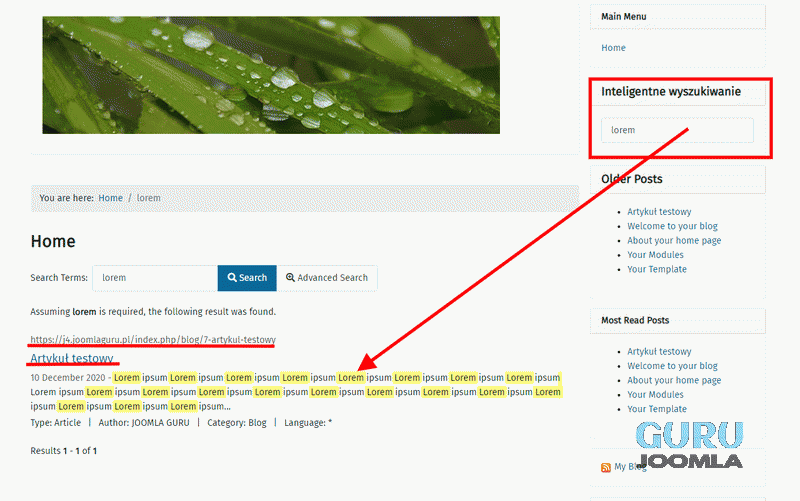 joomla4 inteligetne wyszukiwanie jak dziala modul