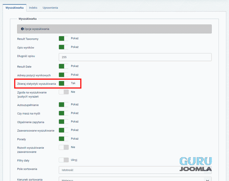 joomla4 inteligetne wyszukiwanie zbieraj statystyki