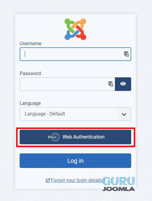 web authentication joomla 4 logowanie 