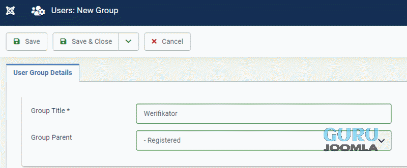 Joomla4 grupa weryfikator 