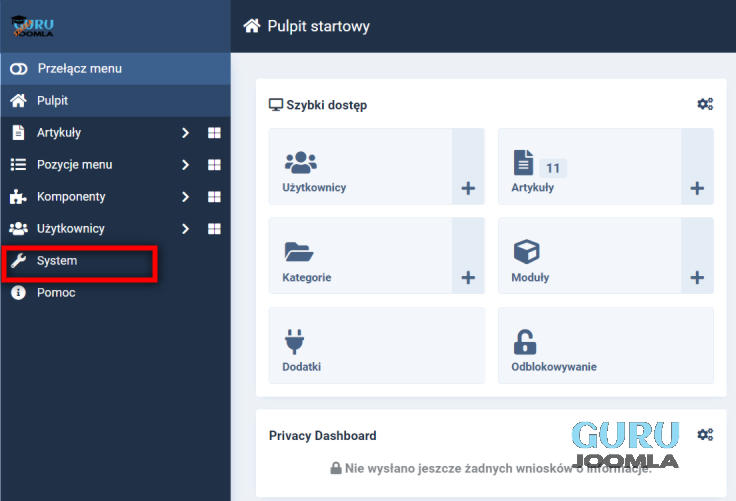 joomla 4 system pomoc joomla