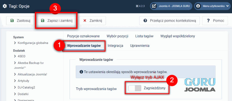 joomla 4 menu tagi opcje tryb joomlaguru pl
