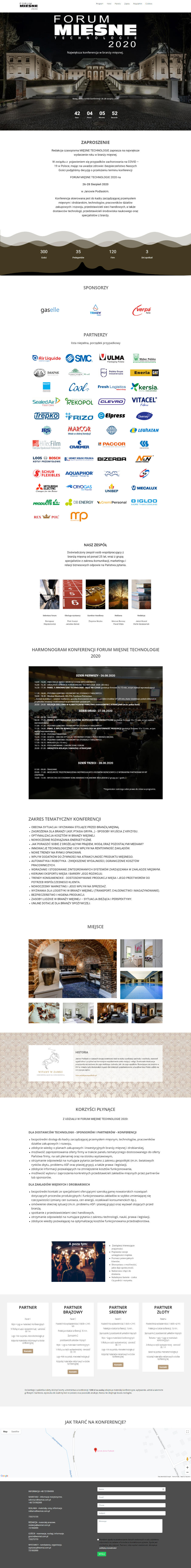 Wykonanie Landig Page na potrzeby reklamowe Forum Mięsnego