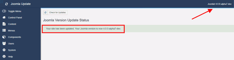 joomla4alfa aktualizacja poprawna