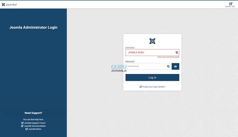 joomla 4 widok logowania