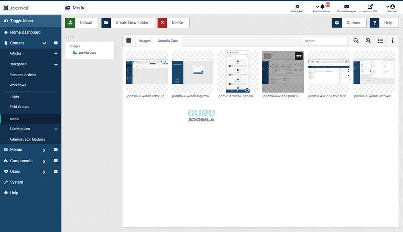 joomla 4 widok media manager
