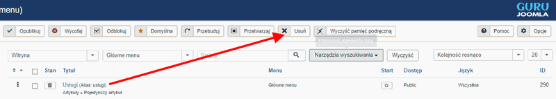 alias jest używany usuń z kosza
