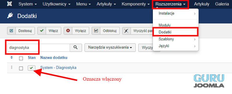 analiza systemu dodatki joomla