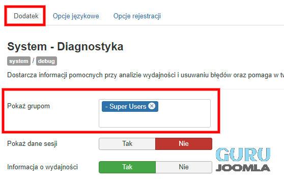 diagnostyka systemu joomla tylko dla administratorów