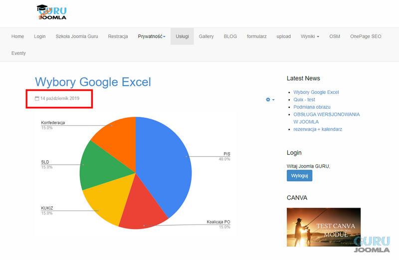 artykuł zwykła data joomla 3 