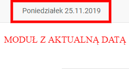 moduł z aktualna data w Joomla