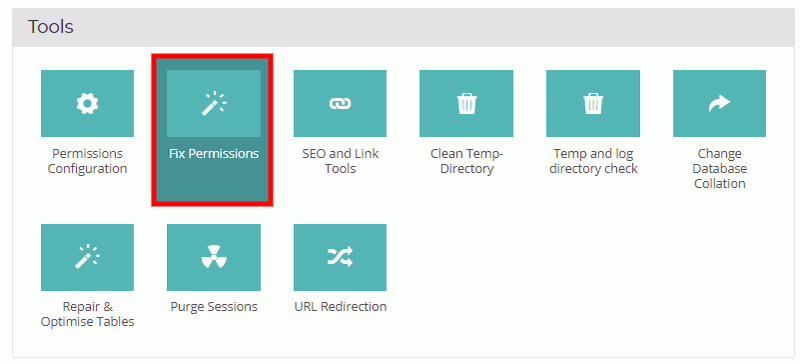 akeeba admin tools fix permision