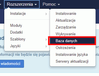 naprawa bazy danych joomla