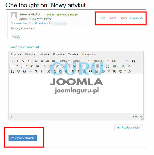 akeeba engage front komentarze SU