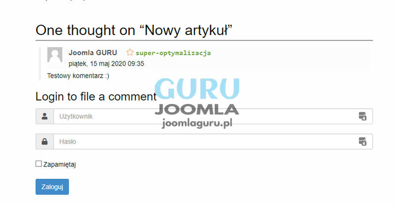 akeeba engage front komentarze