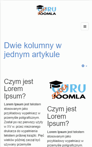 dwie kolumny artykul widok mobilny