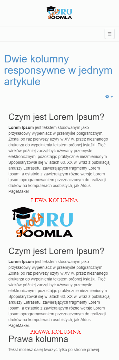 dwie kolumny na duzym ekranie responsywne nexus 6
