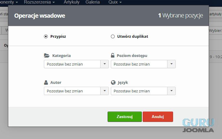 k2 2 10 0 modal operacje na artykułach 