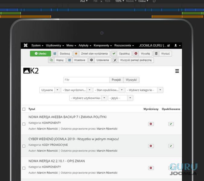 K2 v2.10.2 ipad widok