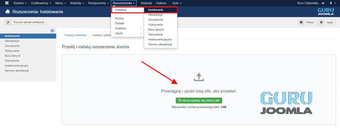 osmap instalacja rozszerzenie joomla 