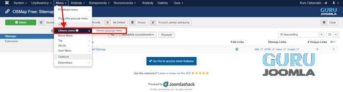 osmap menu dodawanie mapy HTML