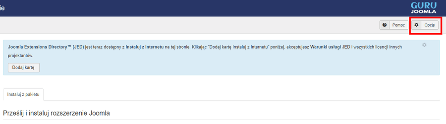 zarzadzanie instaluj zakladki dodatki instaluj internet opcje