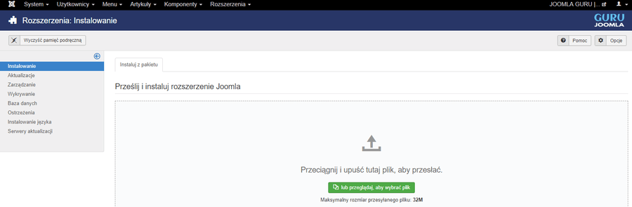 zarzadzanie instaluj zakladki jedna