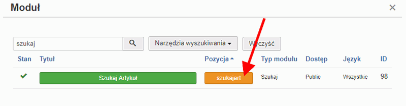 artykul nowy wyszukiwanie modulu