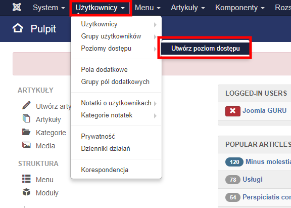 ukrywanie modulu nowy poziom