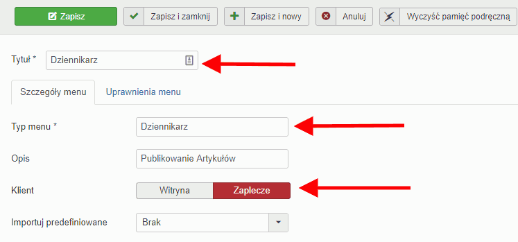 nowe menu dziennikarz