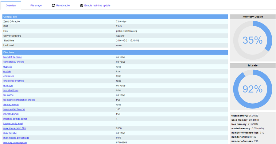 Opcache GUI