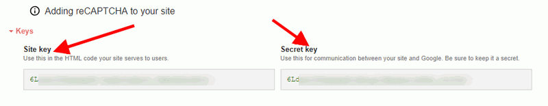recaptcha 2 klucze