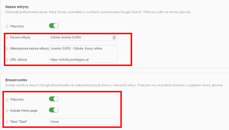 Google Structured Data Konfiguracja - - Poradnik po lepszym SEO w JOOMLA