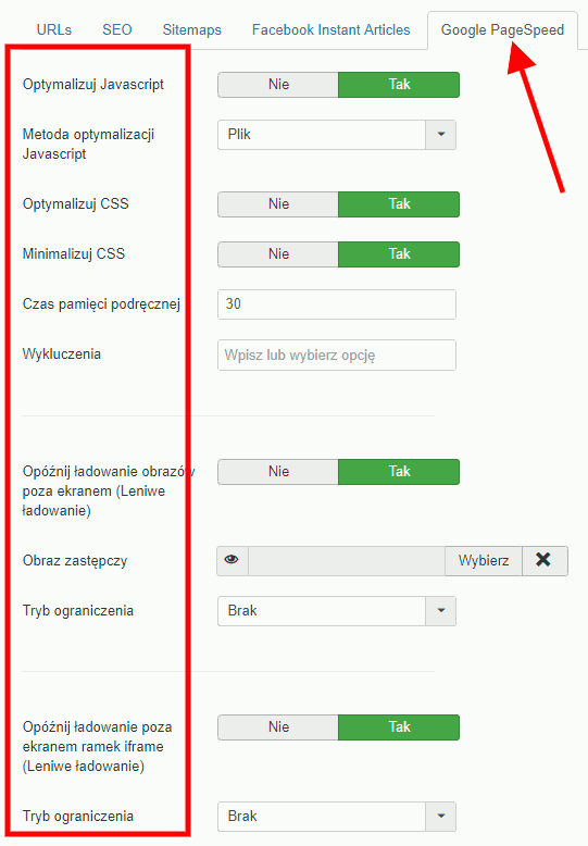 route66 Google PageSpeed - Poradnik po lepszym SEO w JOOMLA