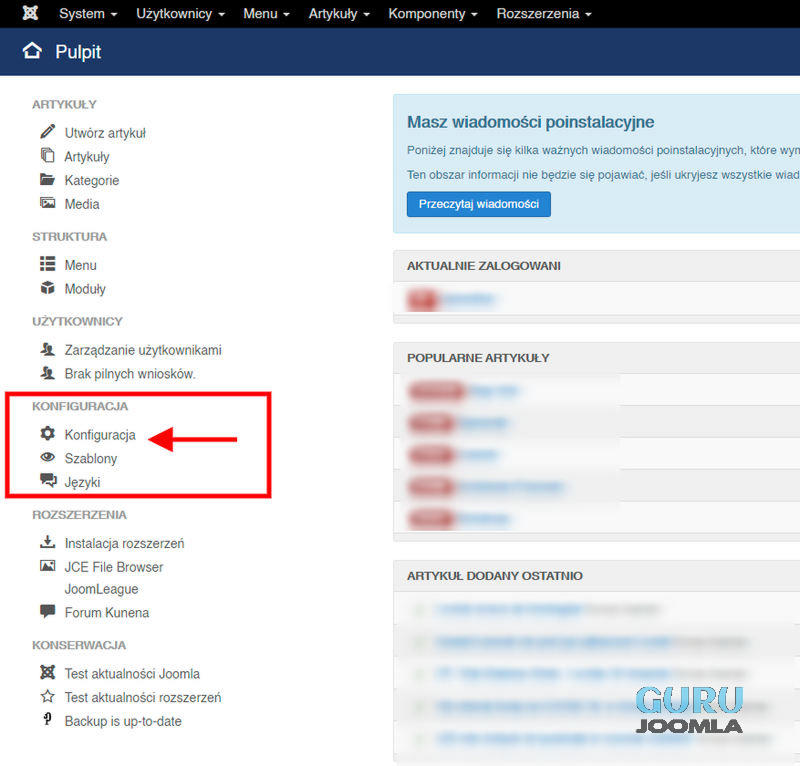 redis konfiguracja panel joomla