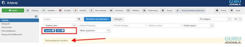 brak przypisanych tagow artykuły filtrowanie.