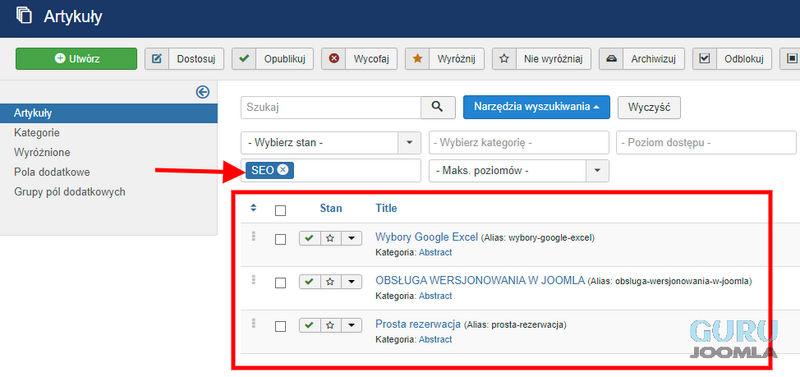 tagi masowo dodane filtrowanie artykułów