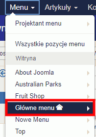 menu daszek