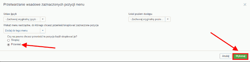 przenies menu