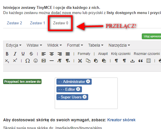 tinymce konf