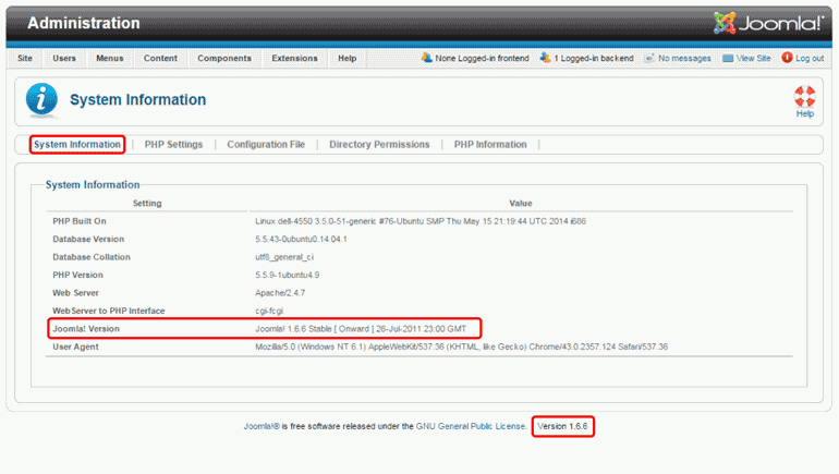 Joomla Version 1.6.x en