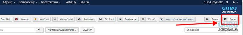 artykuły opcje wersjonowanie Joomla