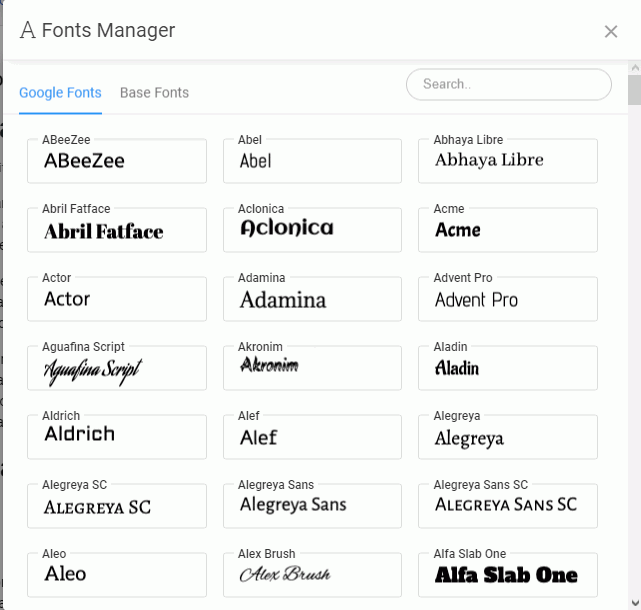 fremework t4 kastomizacja wygladu google fonts